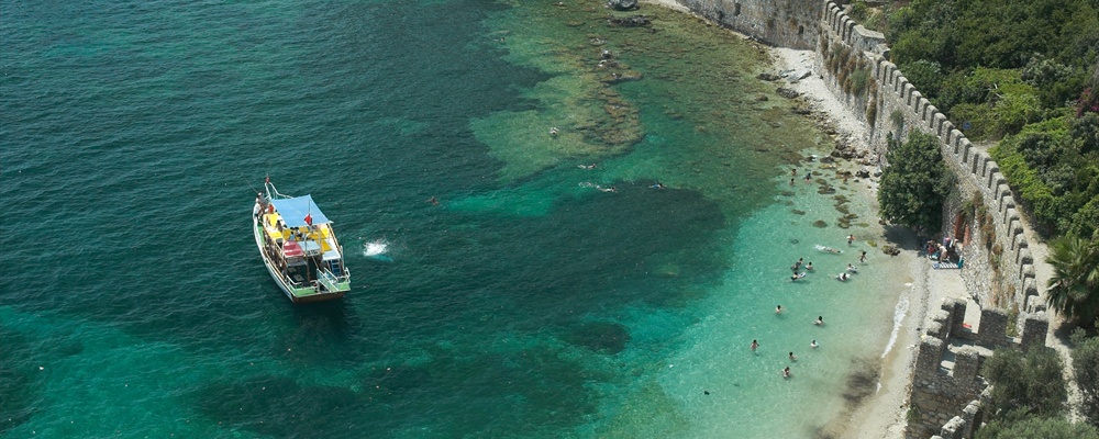 Alanya dockyard and beach